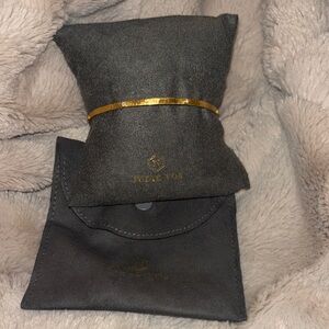 Julie Vos Gold Bracelet with diamond stones and Black Pouch